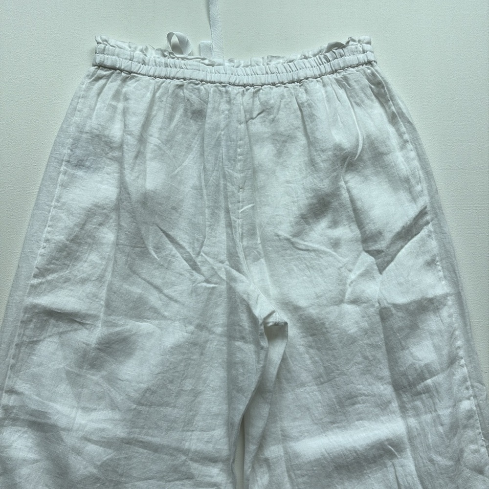 J.Crew Drawstring Linen Pant- NWT- White- Size SMALL - Picture 7 of 8
